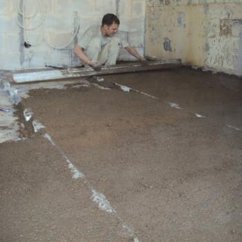 Подготовка прочного керамзитного основания для стяжки пола